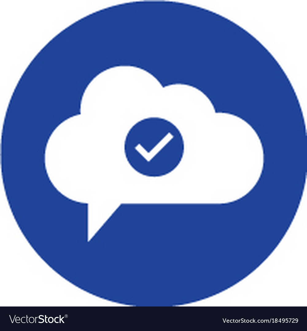 Cloud check icon computing concept