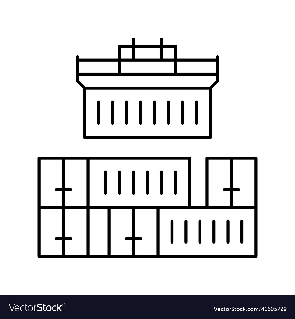 Containers loader port line icon