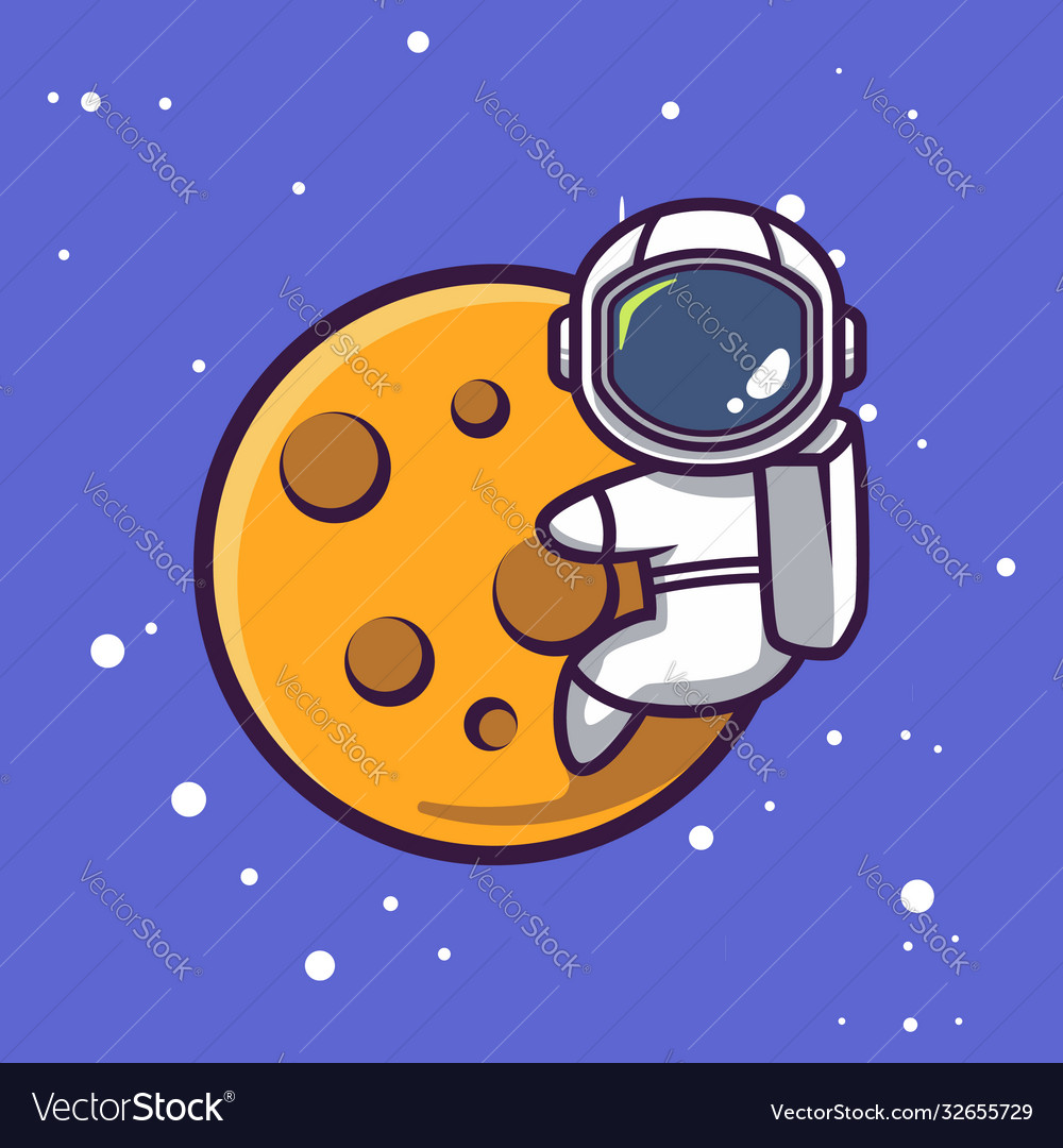 Cute astronaut mascot space theme