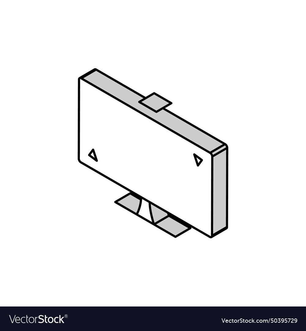 Diagonal computer monitor isometric icon