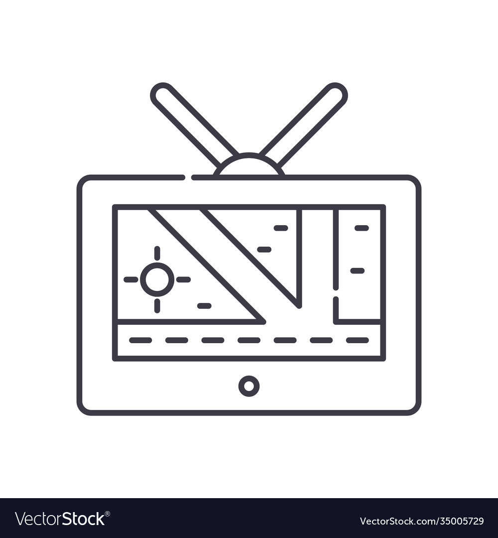 Drone monitor icon linear isolated vector image Drone monitor icon linear isolated