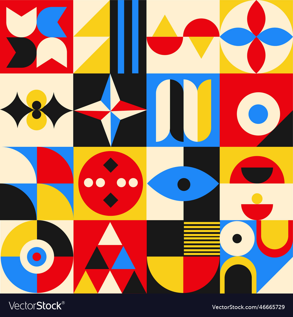 Geometric pattern or background in neo geo style Vector Image