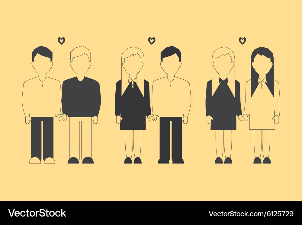 Happy couples Royalty Free Vector Image - VectorStock