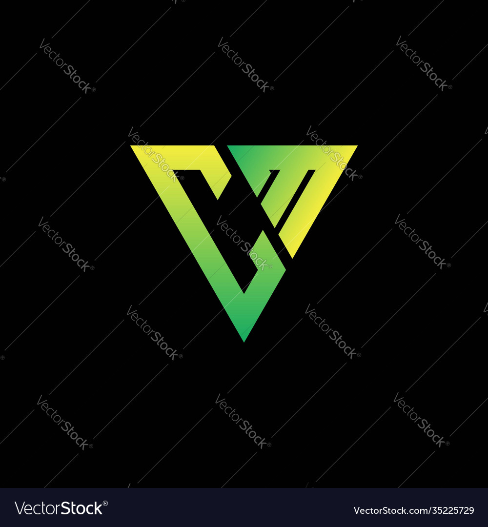 Initial triangle logo monogram with shape vector image Initial triangle logo monogram with shape