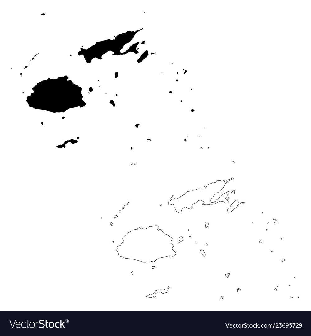 Map fiji isolated black Royalty Free Vector Image