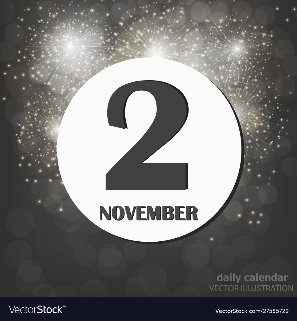 November 2 calendar day Royalty Free Vector Image