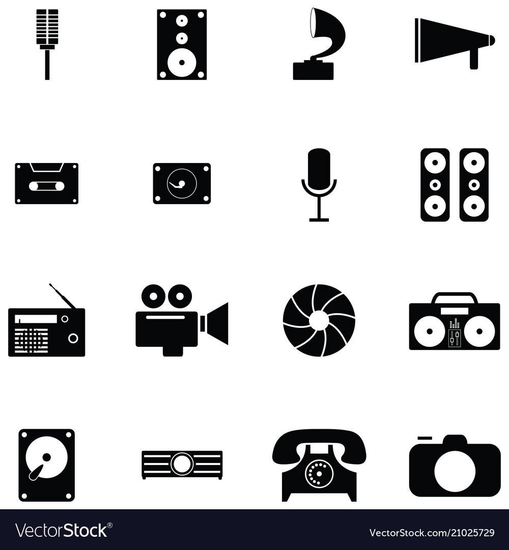 Old technology icon set Royalty Free Vector Image