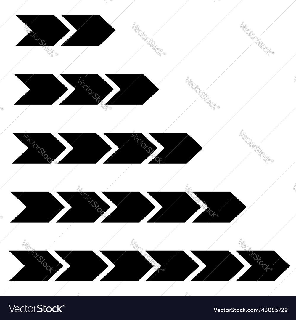 Progress bar level indicator arrows with 6 steps Vector Image Progress bar level indicator arrows with 6 steps