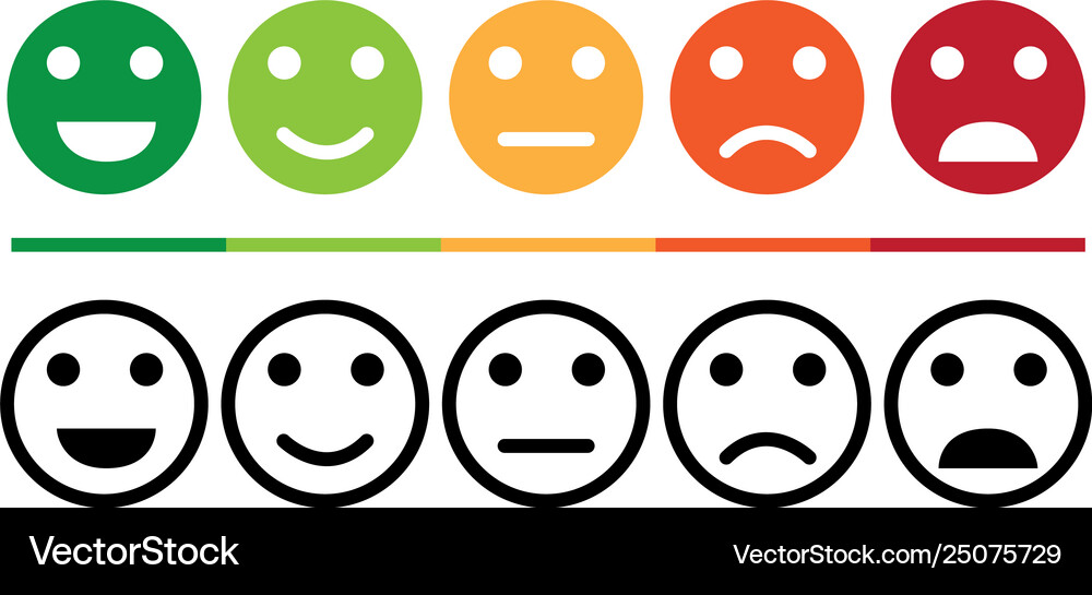 Rating satisfaction feedback in emotions design Vector Image