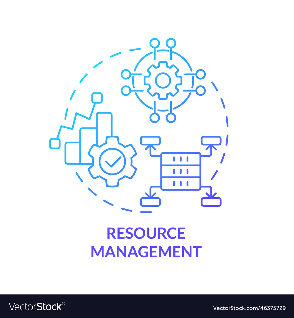 Resource management blue gradient concept icon Vector Image