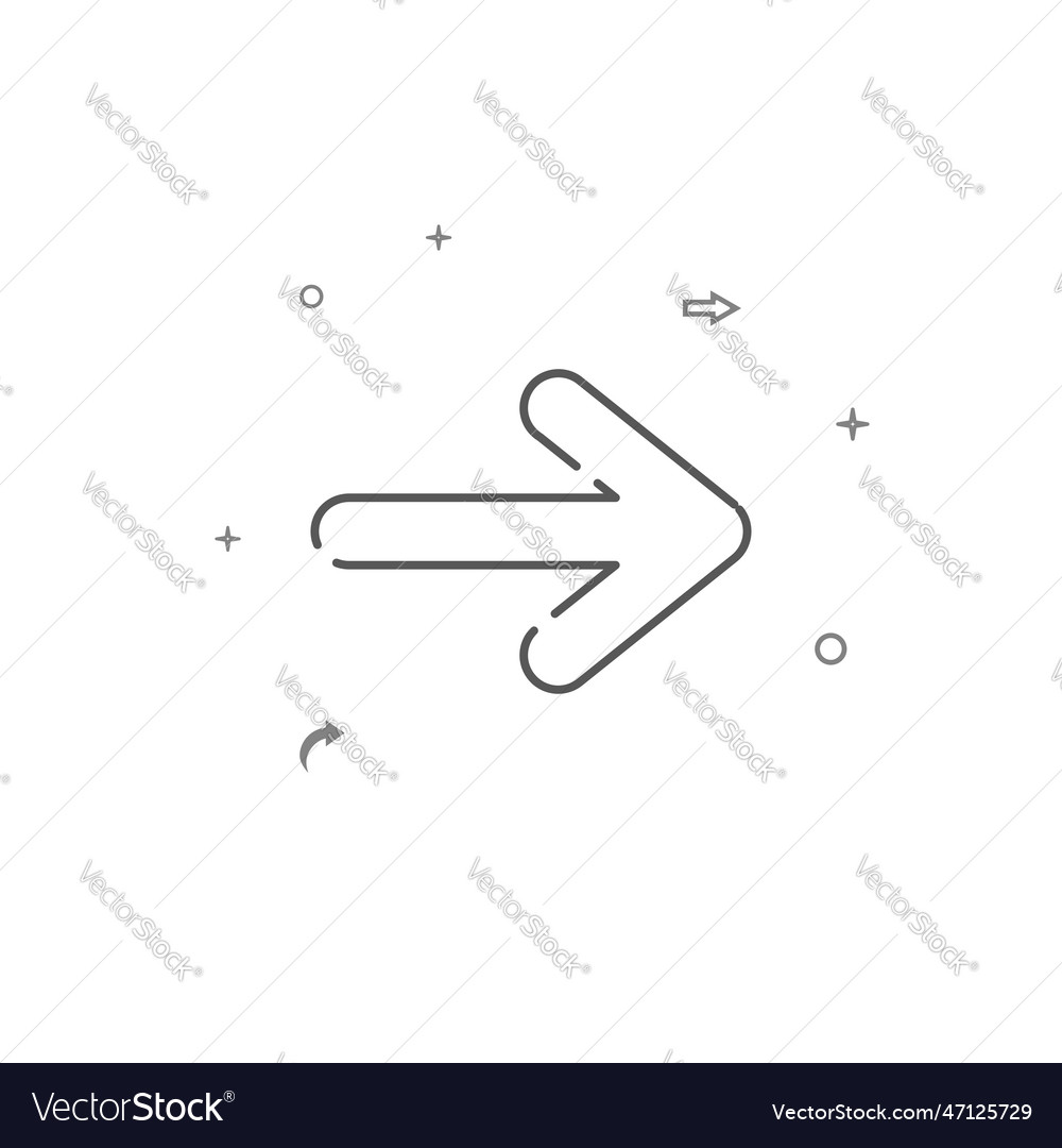 Right forward arrow simple line icon symbol vector image Right forward arrow simple line icon symbol