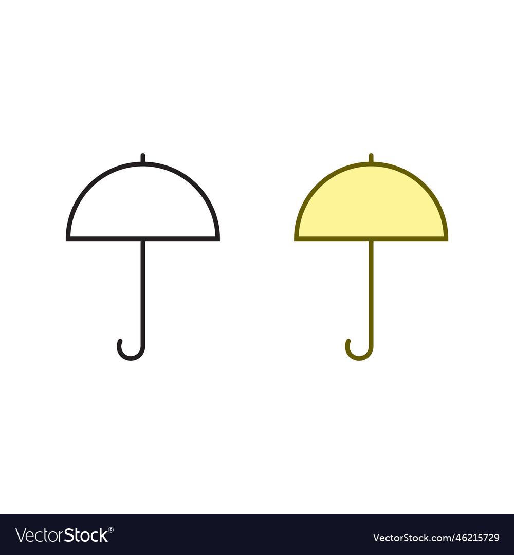 Umbrella logo icon colorful and outline