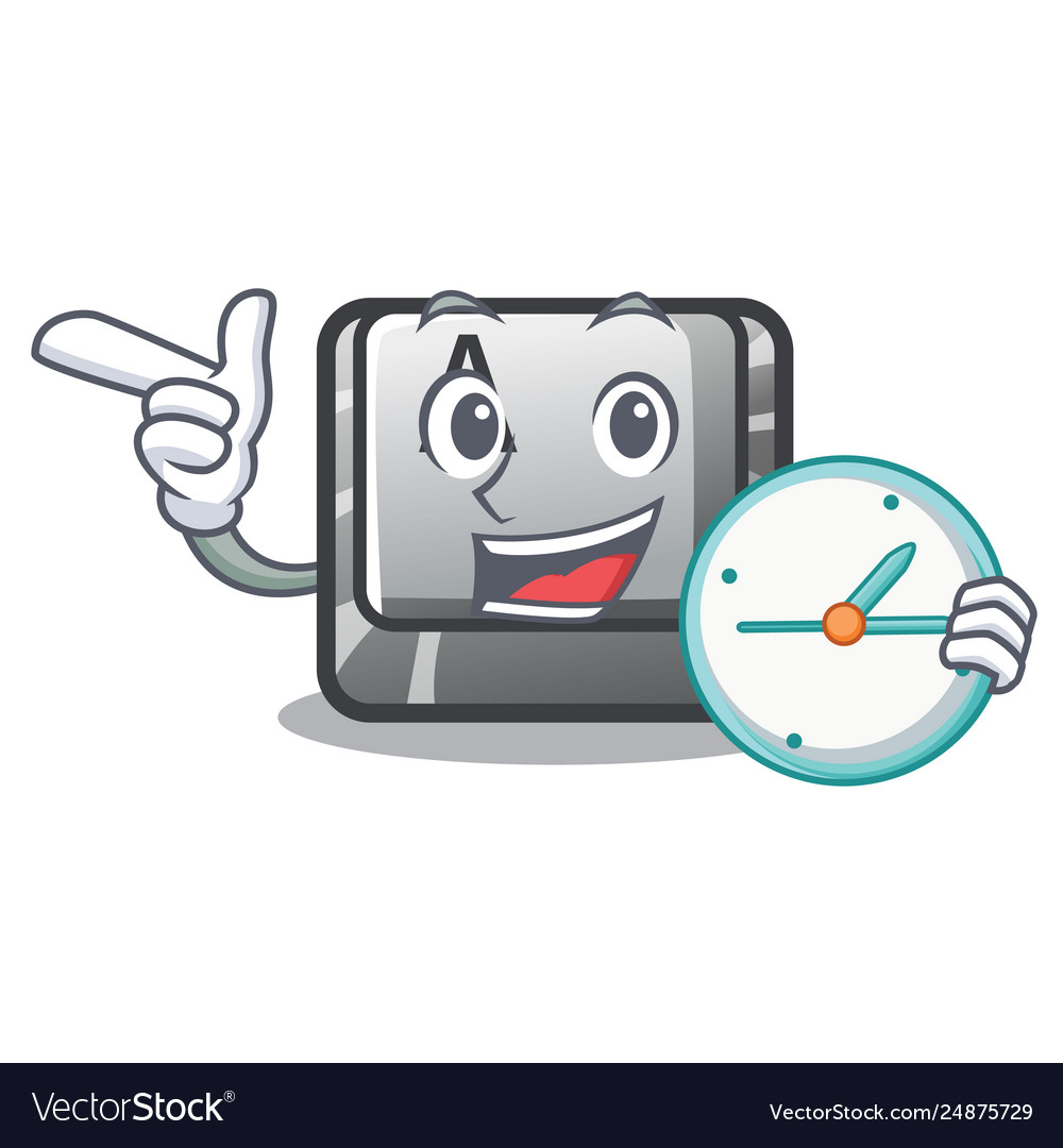 With clock button a in cartoon shape