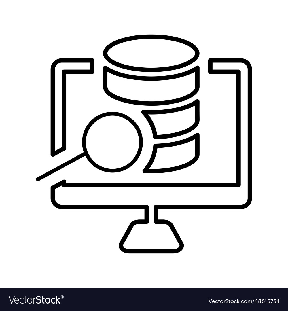 Big data analysis icon line outline design