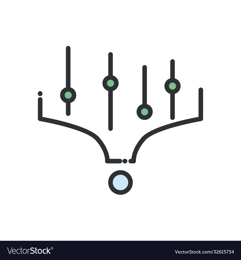 Big data circuit line and fill style icon