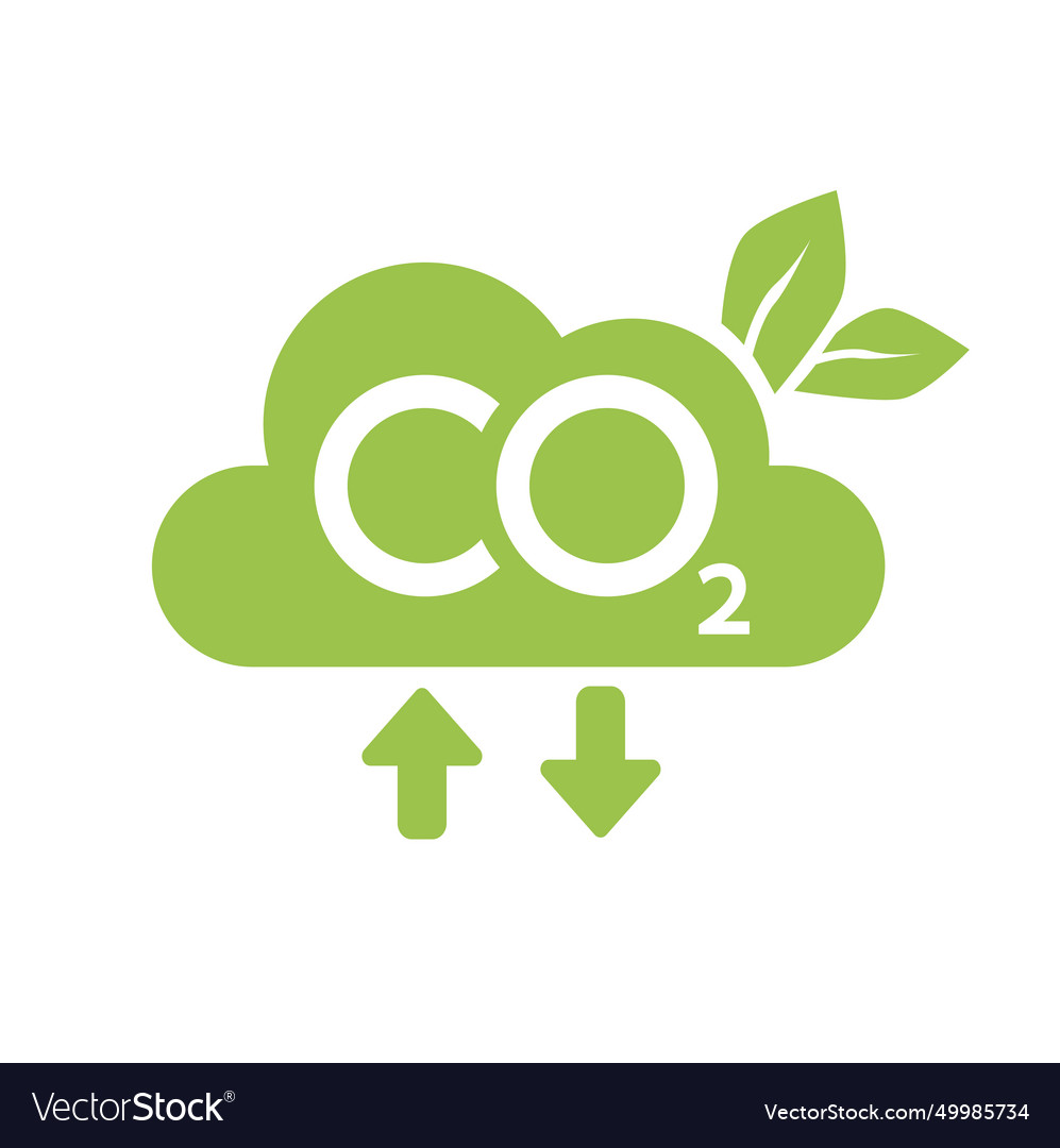 Co2 neutral icon carbon gas emission reduction Vector Image