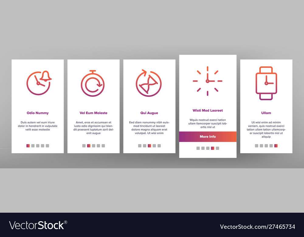 Different time clock onboarding Vector Image Different time clock onboarding