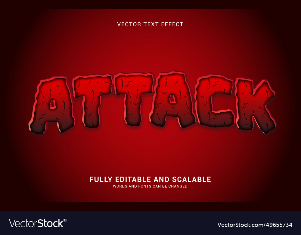 Editable text effect attack style