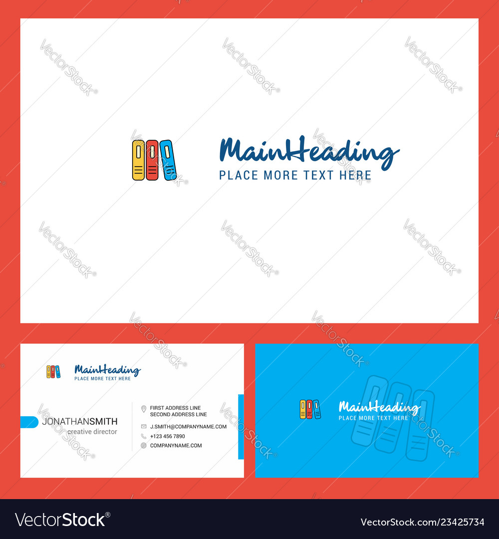 Files logo design with tagline front and back vector image Files logo design with tagline front and back