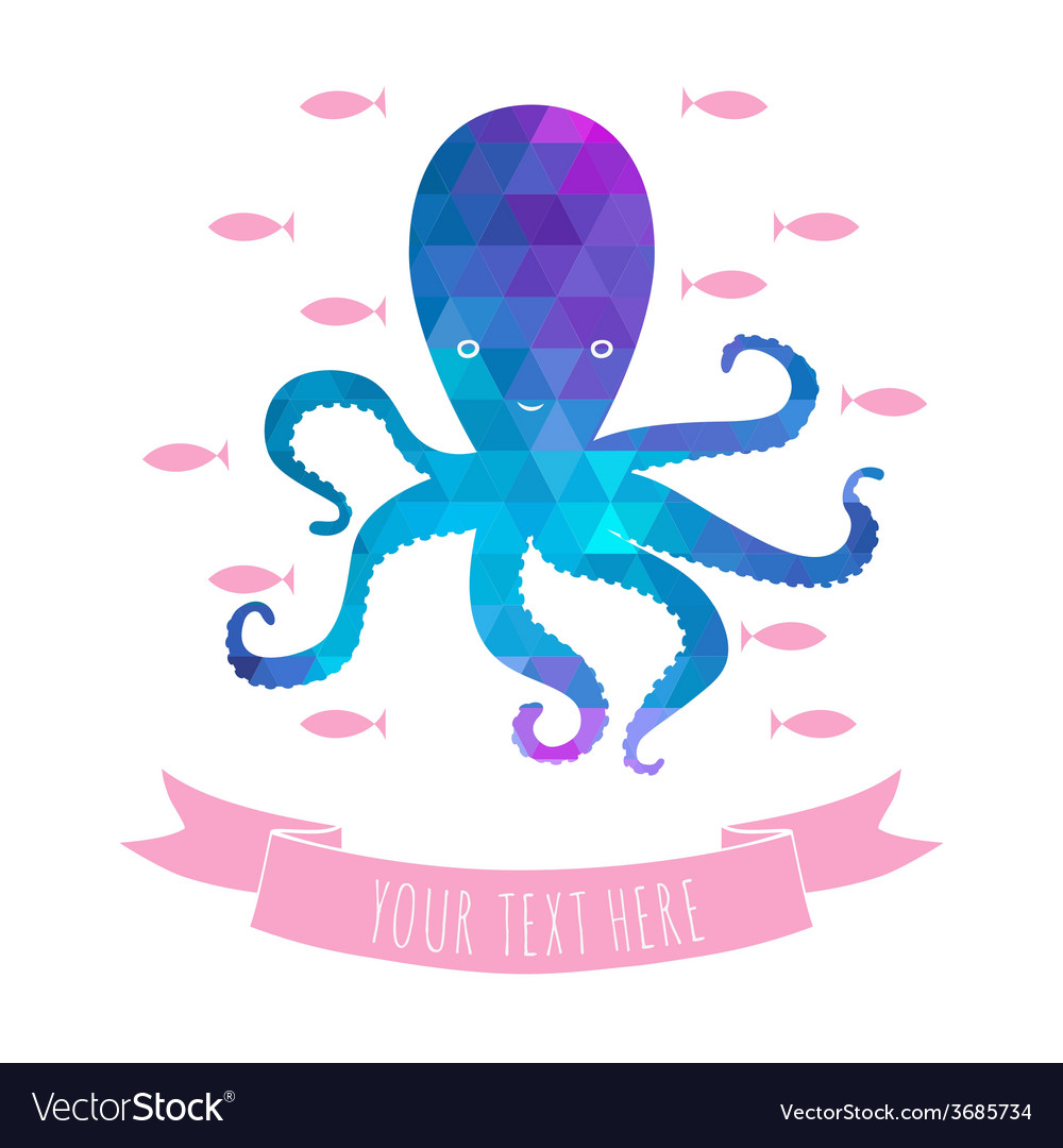 Greeting card with octopus