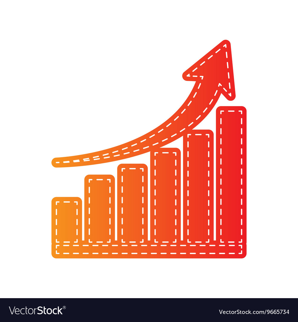 Wachsende Graphenschild orange applique isoliert