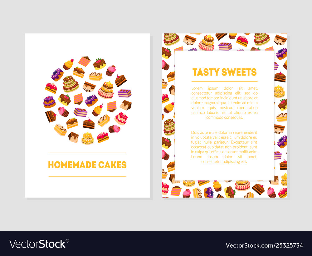 Homemade cake tasty sweets banner templates Vector Image Pertaining To Homemade Banner Template