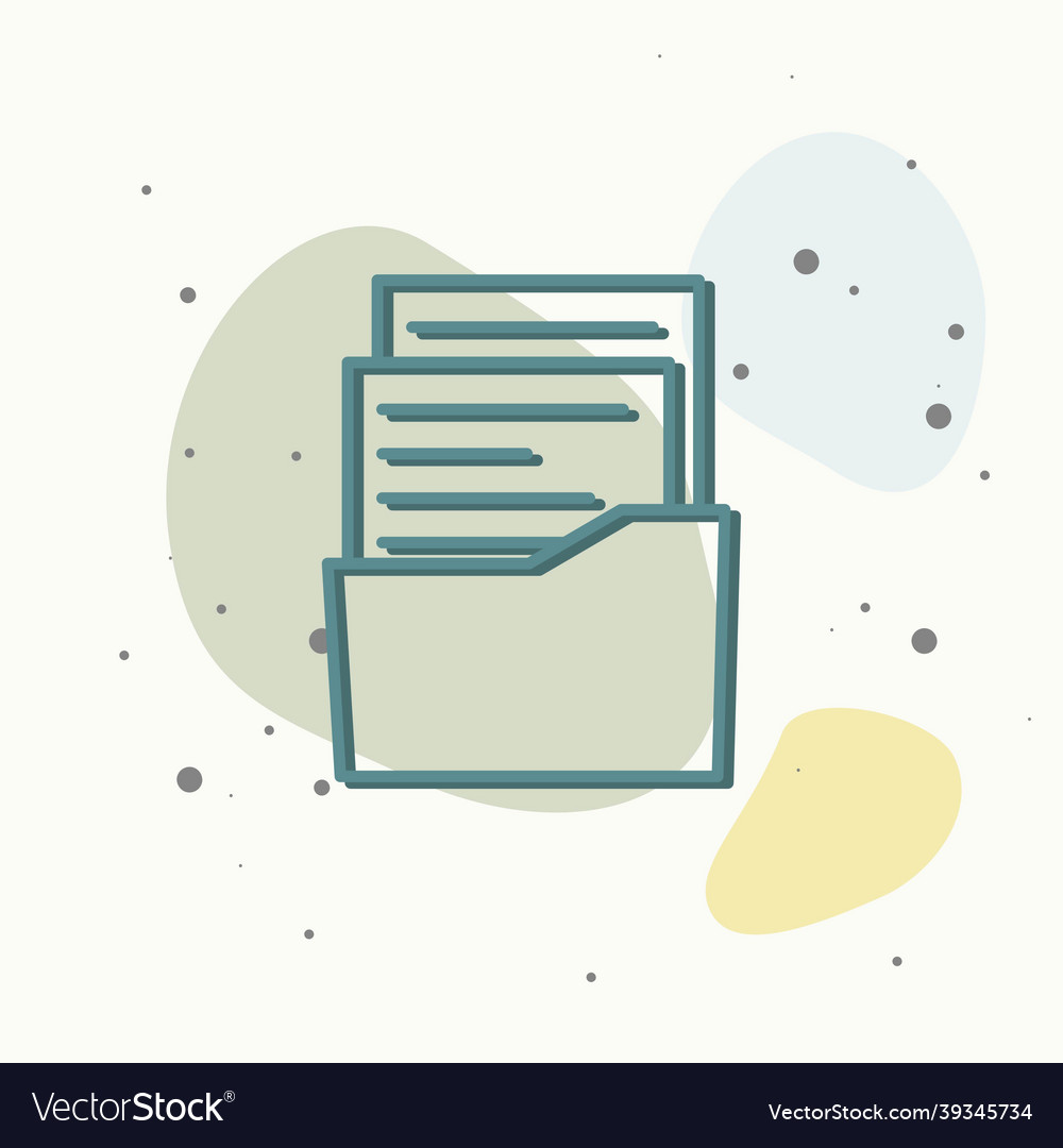 Icon archive document in the folder