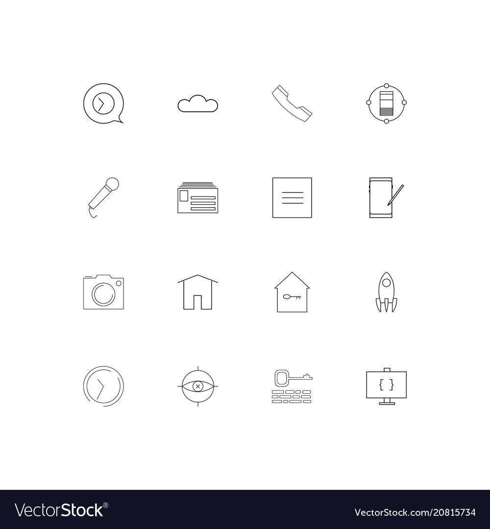 Internet of things linear thin icons set outlined
