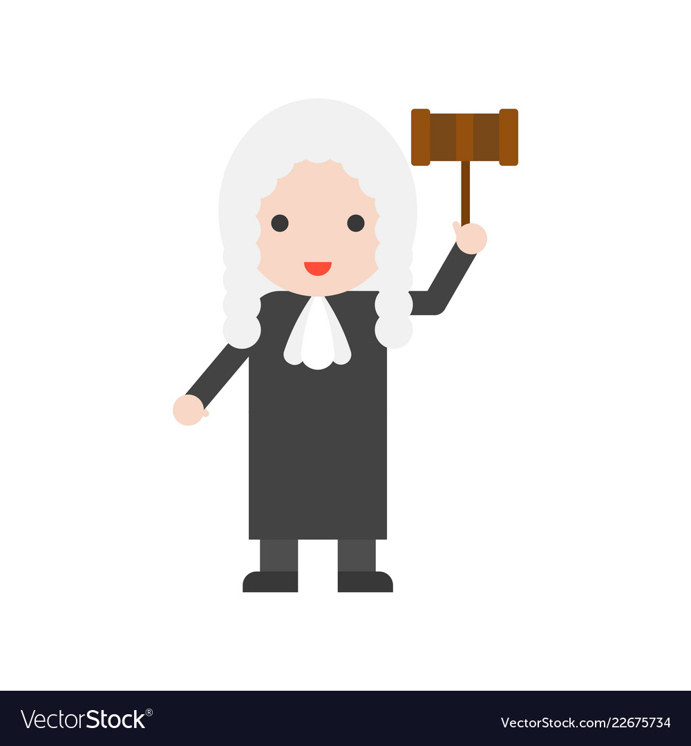Judge and hammer set profession character