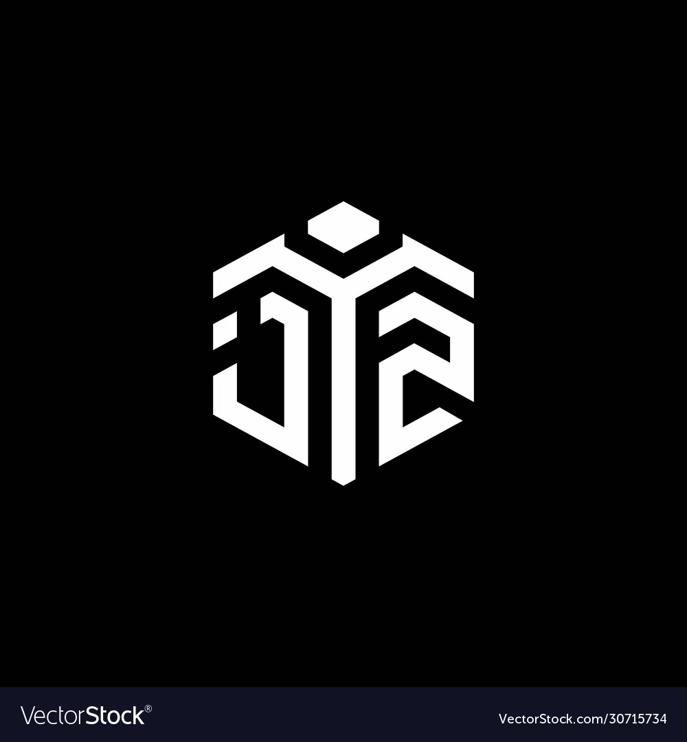 Jz monogram logo with abstract hexagon style