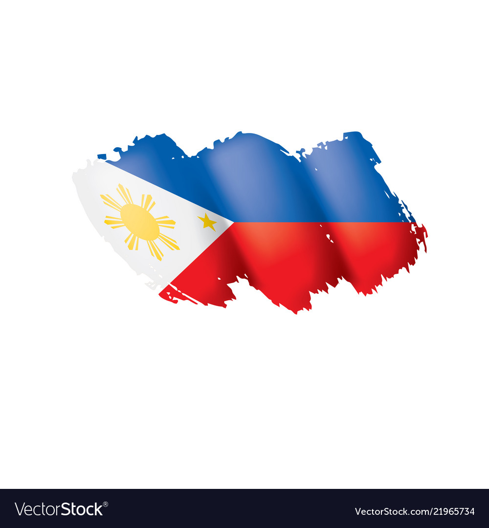 Philippines Flag On A White Royalty Free Vector Image