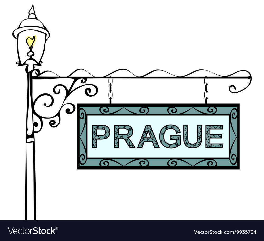 Prague retro pointer lamppost