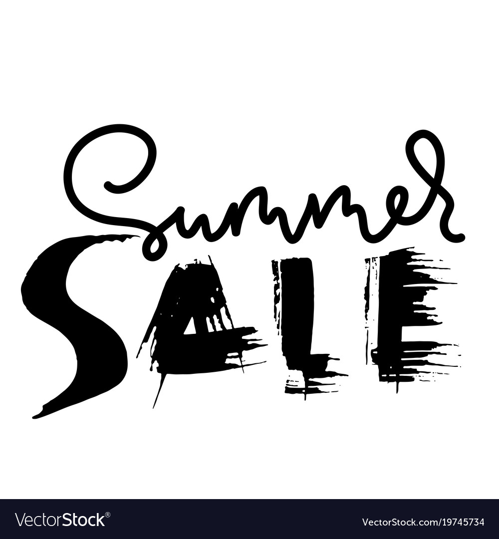 Summer sale handwritten lettering grunge dry