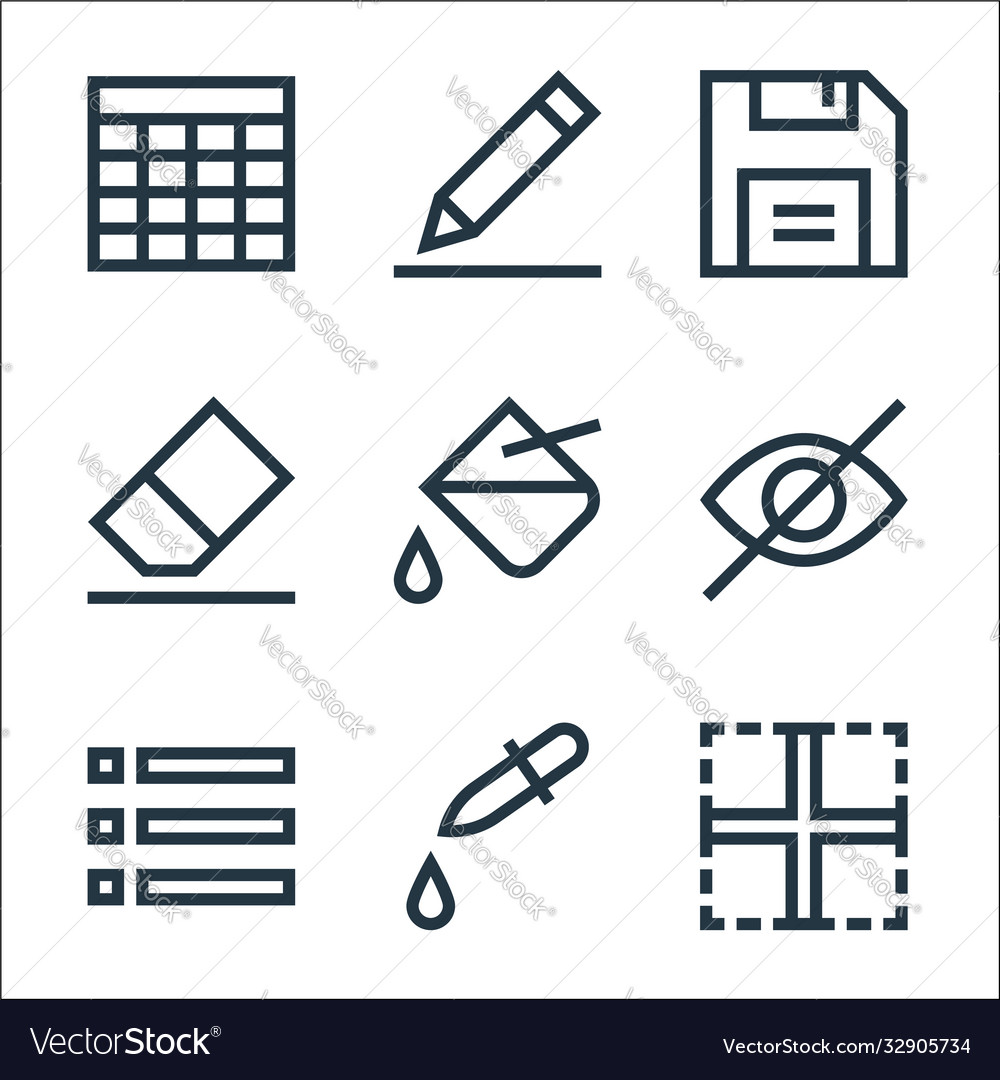 Text editor line icons linear set quality vector image Text editor line icons linear set quality