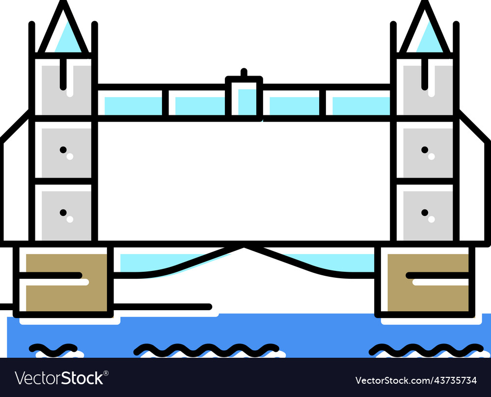 Tower london bridge color icon