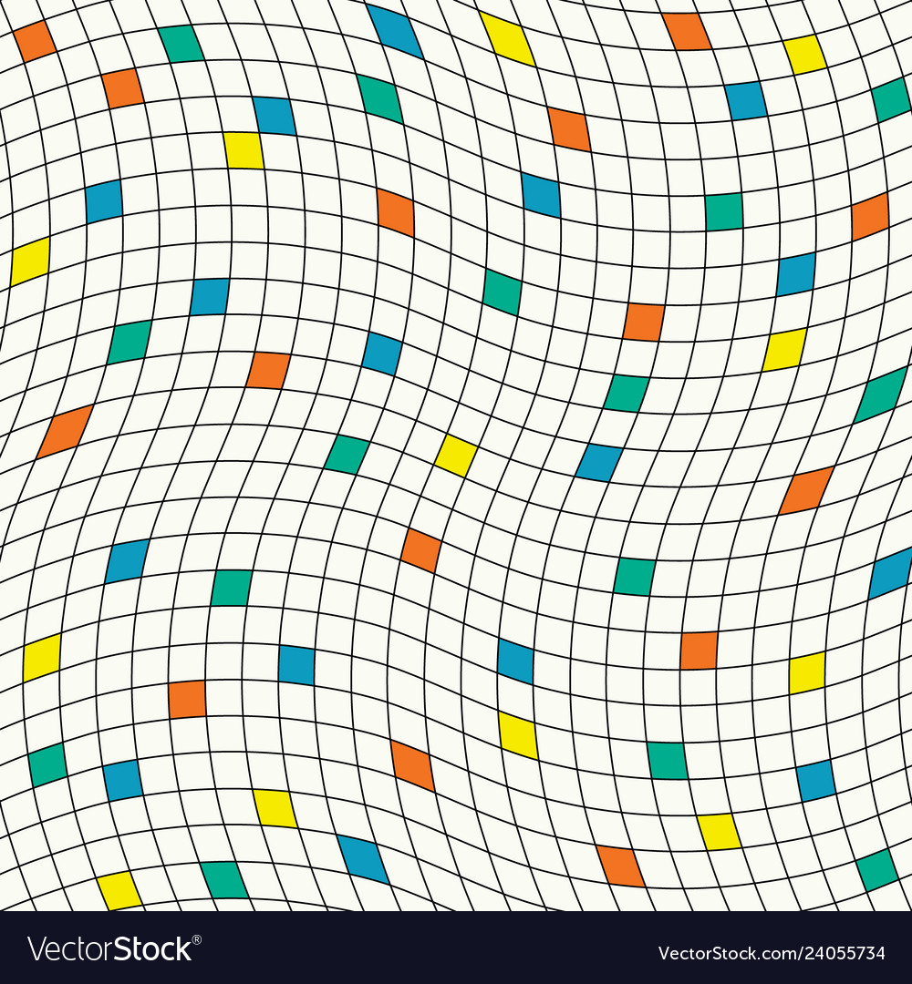 Undulated grid structure with squares vector image Undulated grid structure with squares