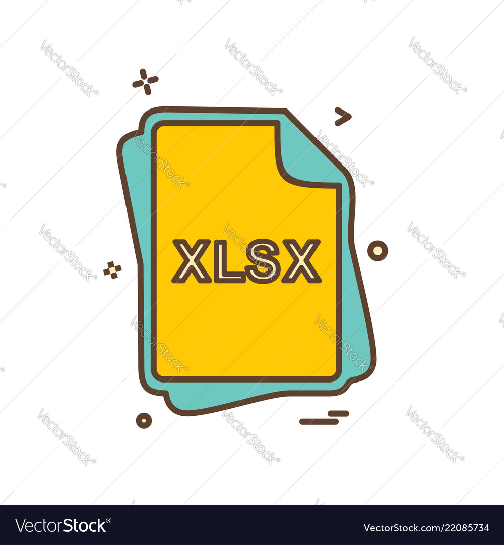 Xlsx file type icon design vector image Xlsx file type icon design
