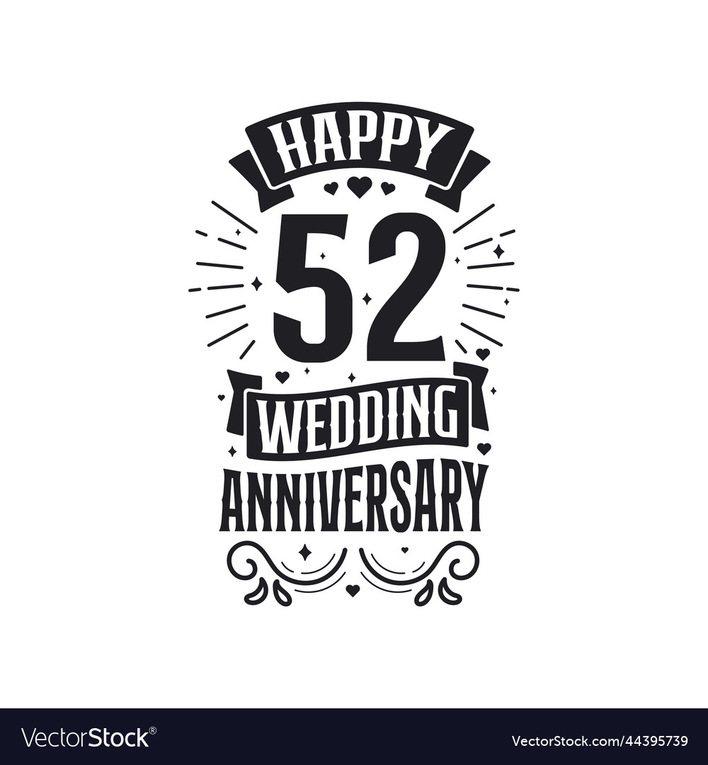 52 years anniversary celebration typography