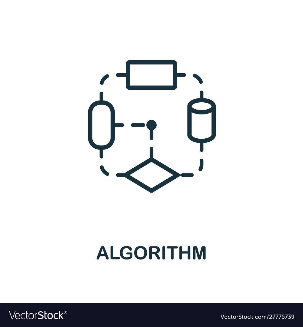 Algorithm icon outline style thin line creative vector image Algorithm icon outline style thin line creative