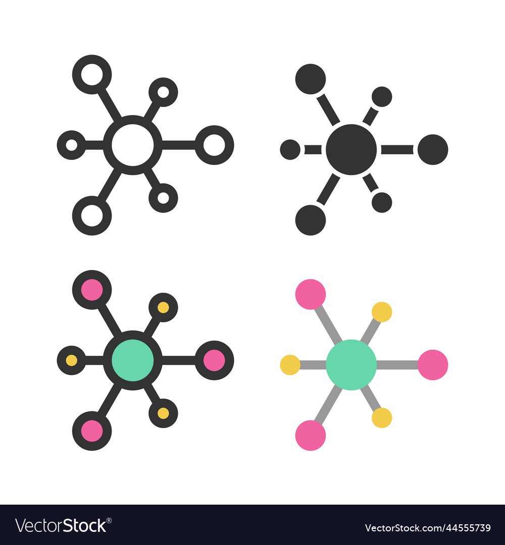 Atoms molecules dna chromosomes outline Royalty Free Vector