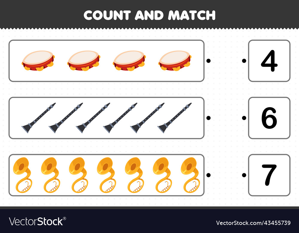 Education game for children count and match