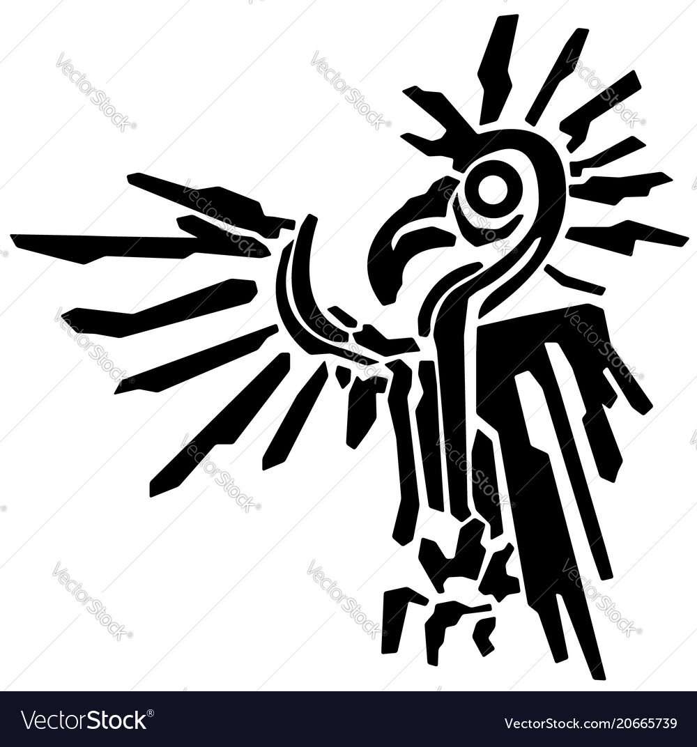 Exotic bird graphic stencil