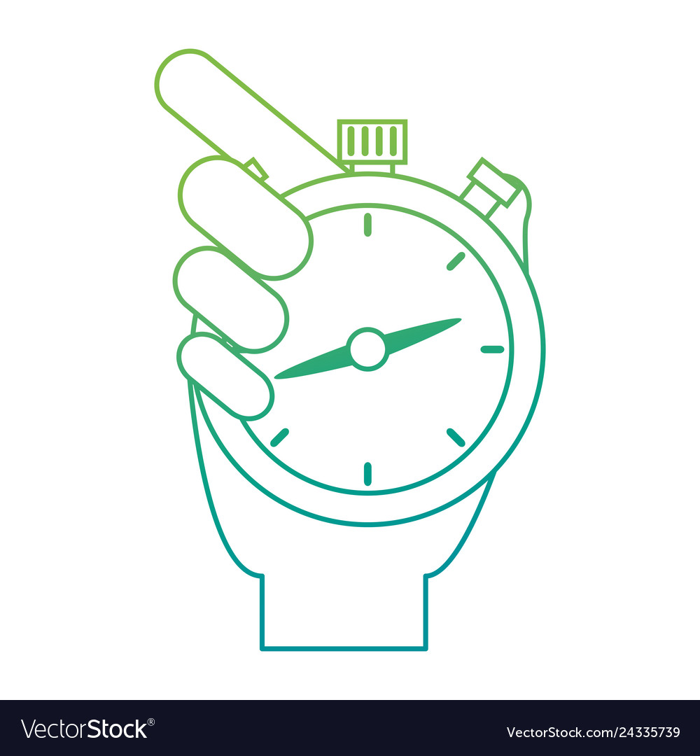 Hand with chronometer timer Vector Image Hand with chronometer timer