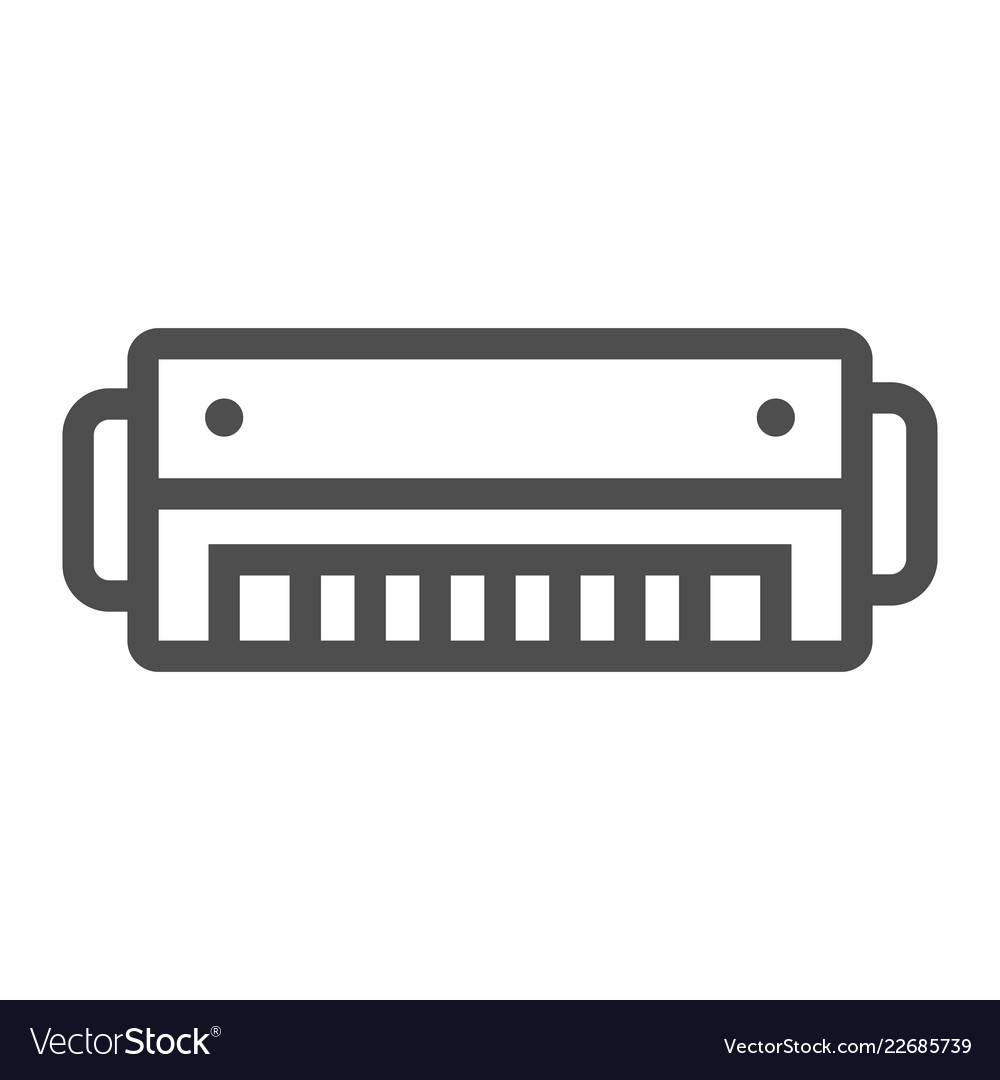 harmonica line icon music