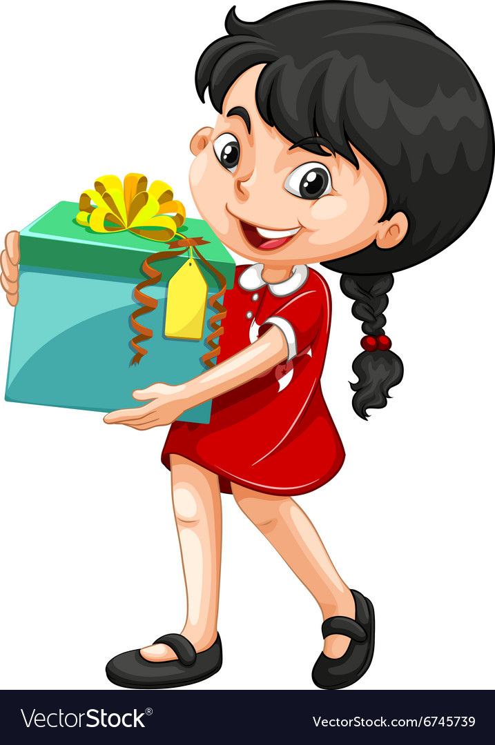 little-girl-holding-a-box-of-present-royalty-free-vector
