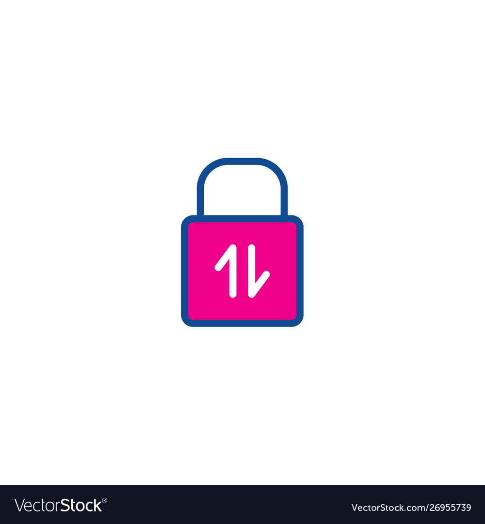 Lock color thin line icon for web vector image Lock color thin line icon for web