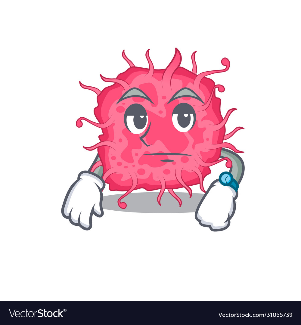 Mascot design pathogenic bacteria showing