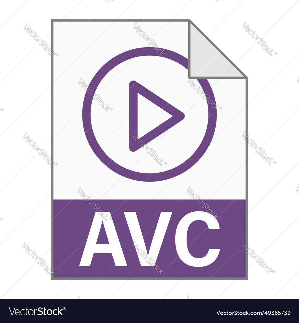 Modern flat design of avc file icon for web