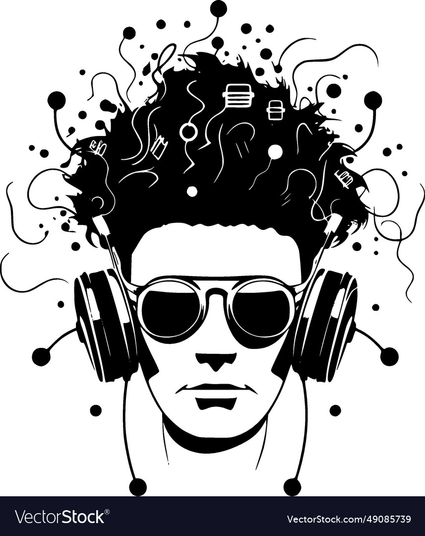 Music - black and white isolated icon Royalty Free Vector