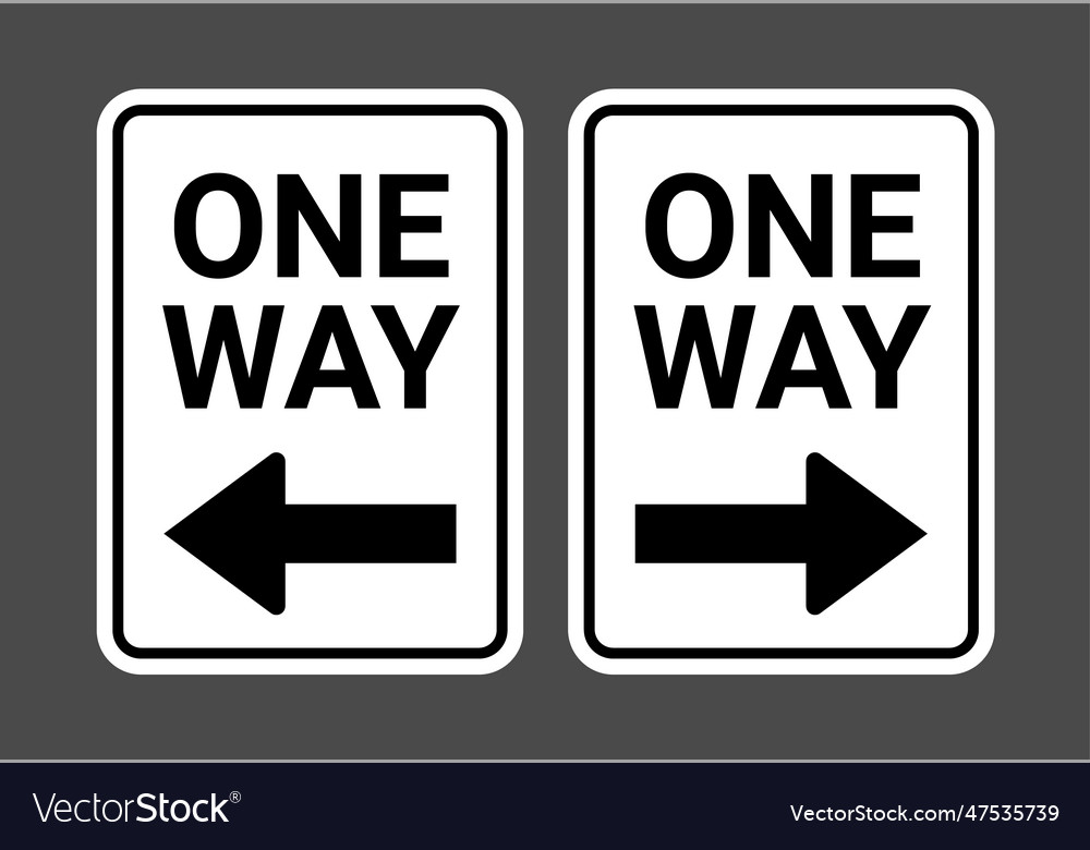 One way road sign traffic direction arrow Vector Image